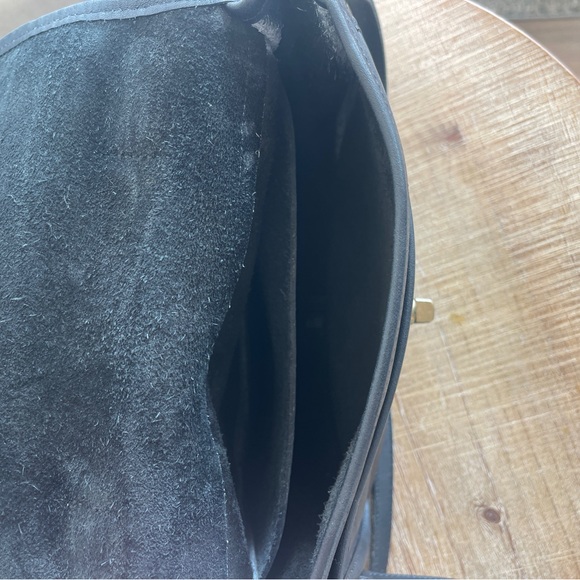 Vintage Black Leather Crossbody Bag - Picture 4 of 5